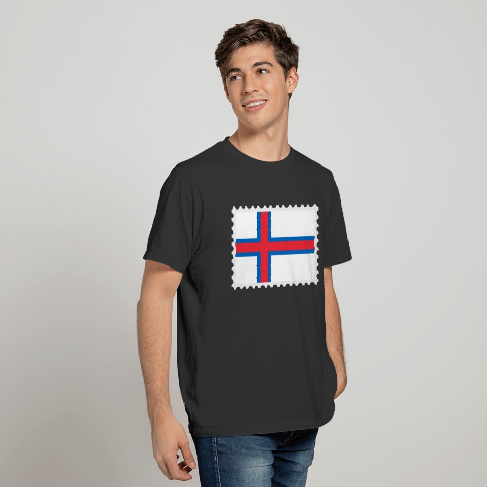 Faroe Islands flag stamp T-shirt
