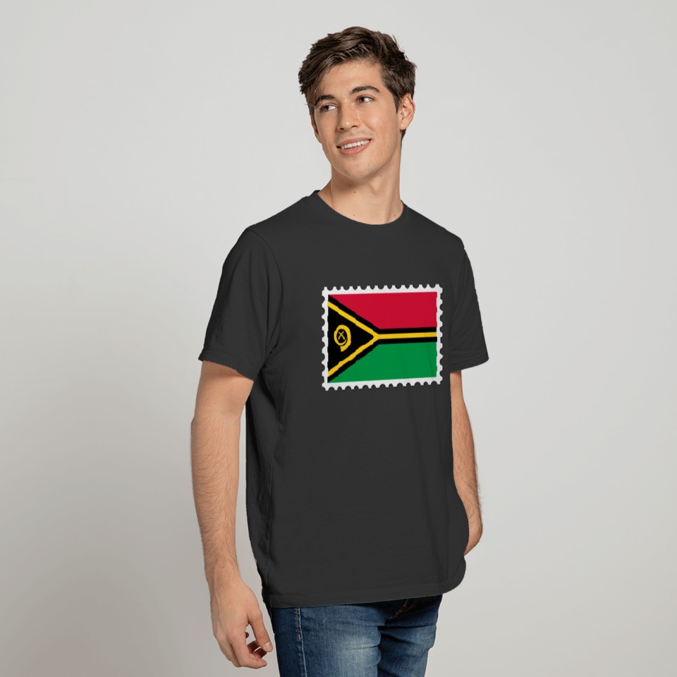 Vanuatu flag stamp T-shirt