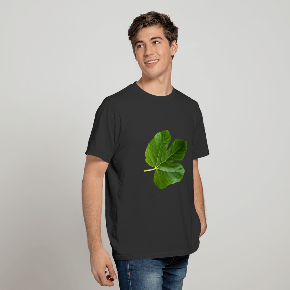 Fig tree Single Green leaf closeup isolated T-shirt