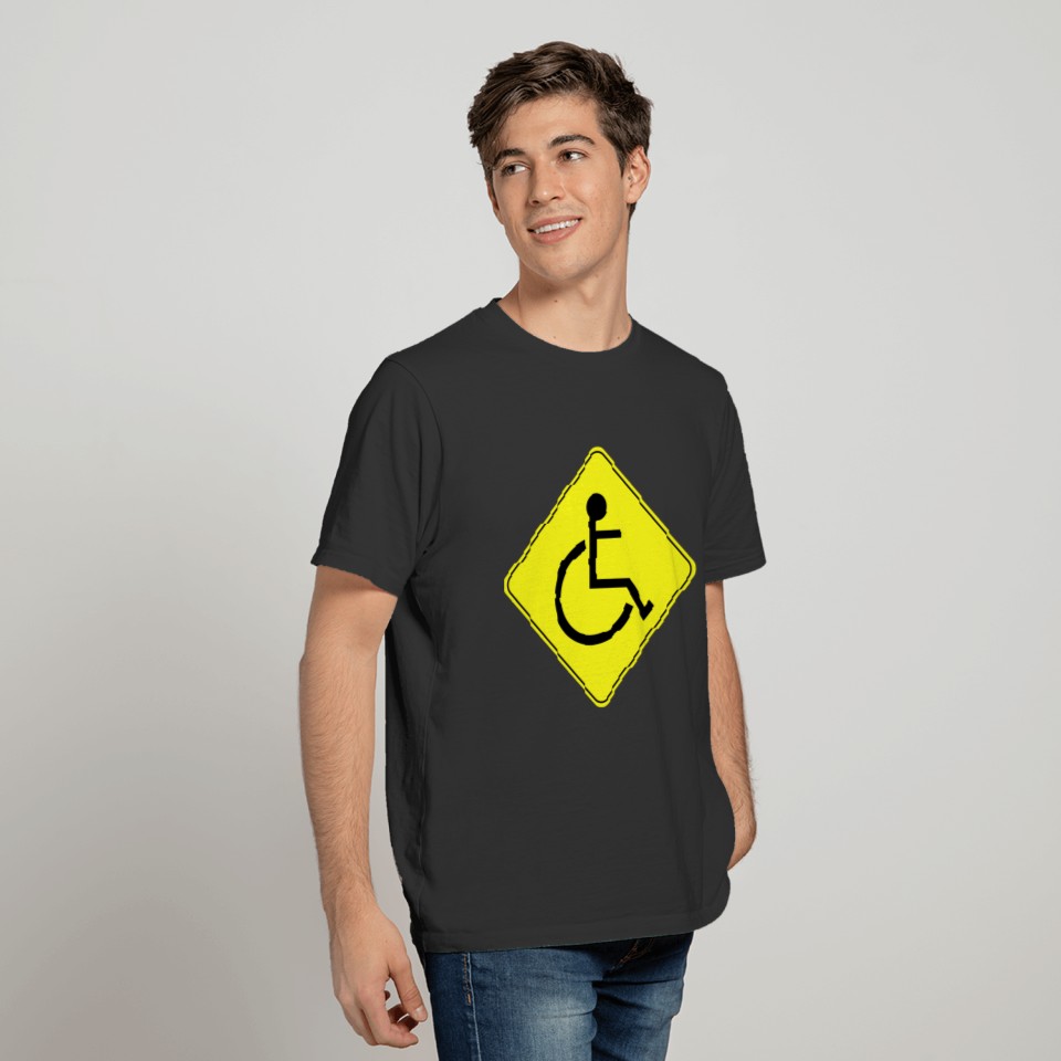 Wheelchair Caution Sign Black Free Clipart Icon T Shirts