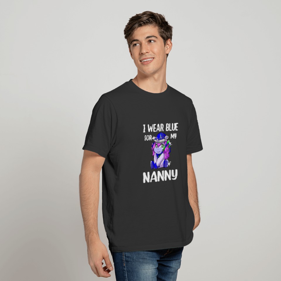I Wear Blue For My Nanny Diabetes Awareness Suppor T-shirt