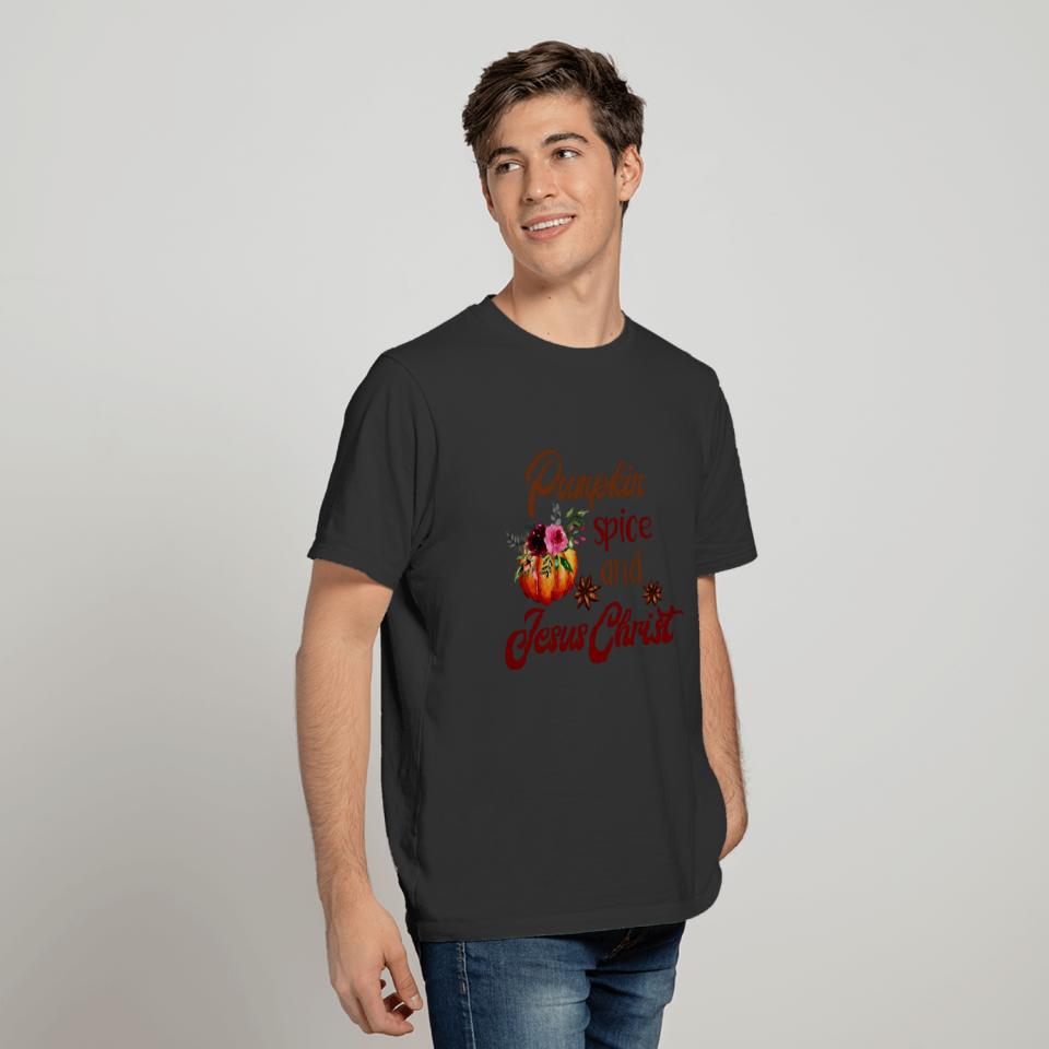 Pumpkin Spice And Jesus Christ Funny Fall T-shirt