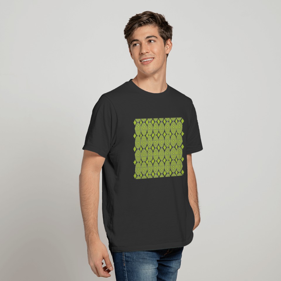 Green Art Deco Ovals T-shirt