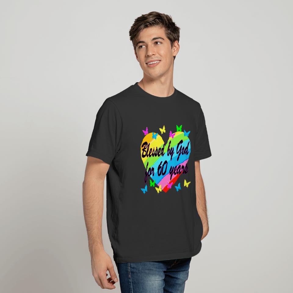BLESSED BY GOD FOR 60 YEARS HEART DESIGN T-shirt