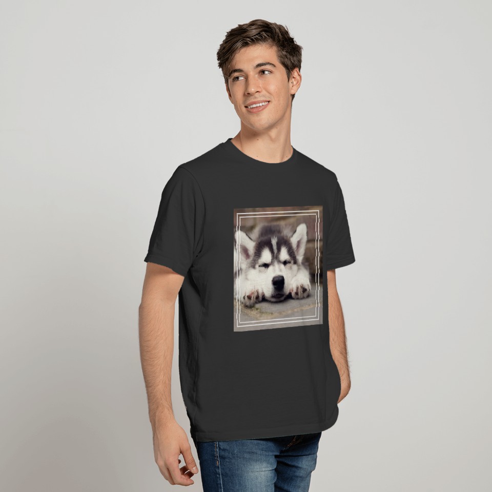 Sweet Siberian Husky Puppy Sleeping T-shirt