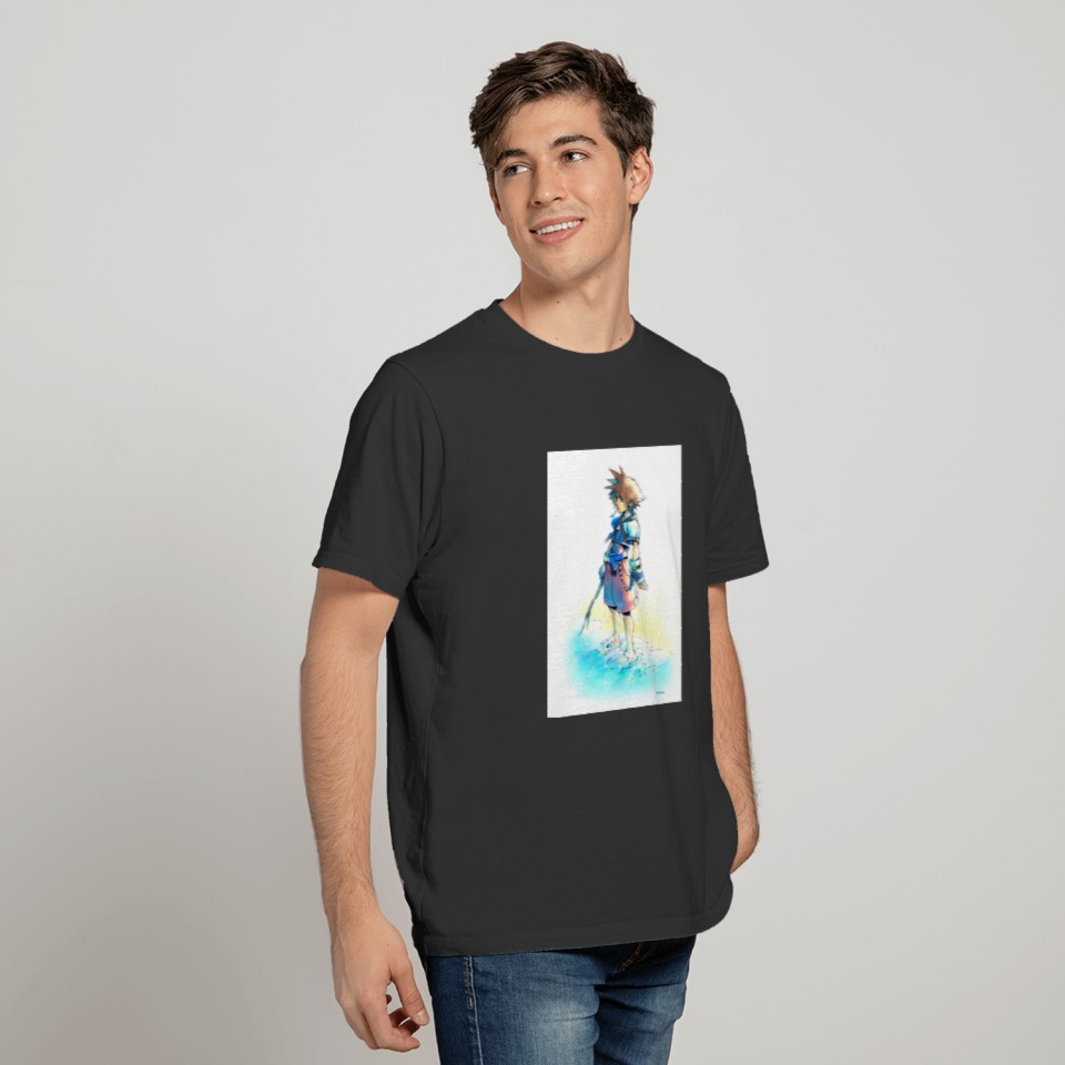 Kingdom Hearts | Sora On Beach Watercolor T-shirt