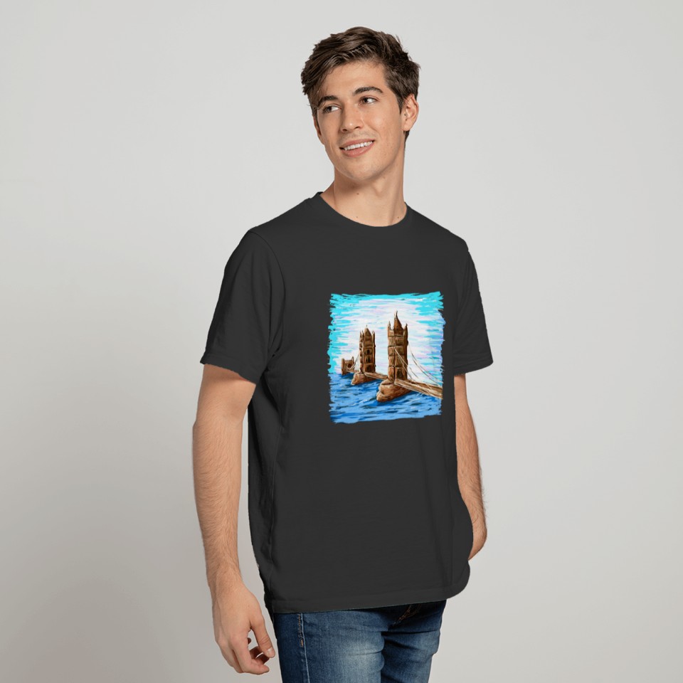tower bridge painting T-shirt