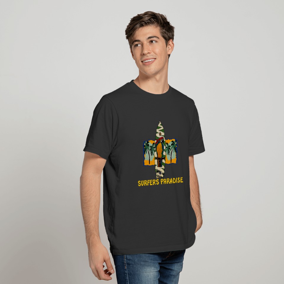 Pirate Parrot Surf Board T-shirt