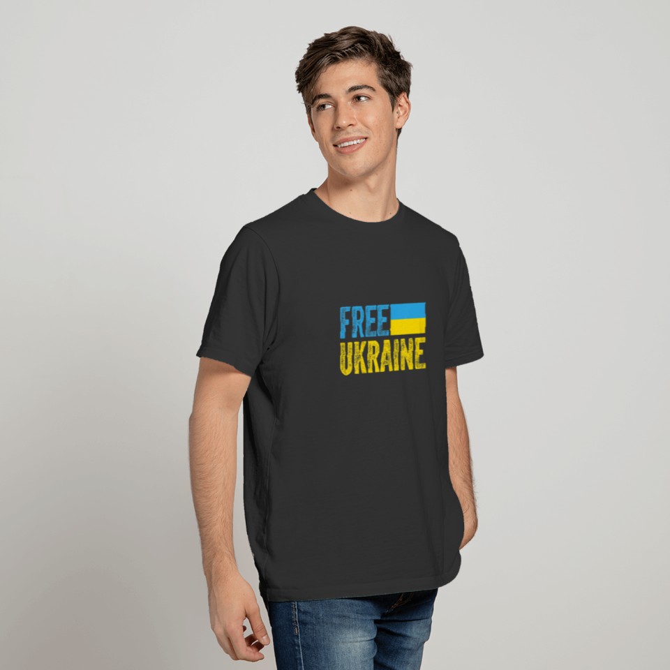 Free Ukraine I Stand With Ukrainian Support Flag T-shirt