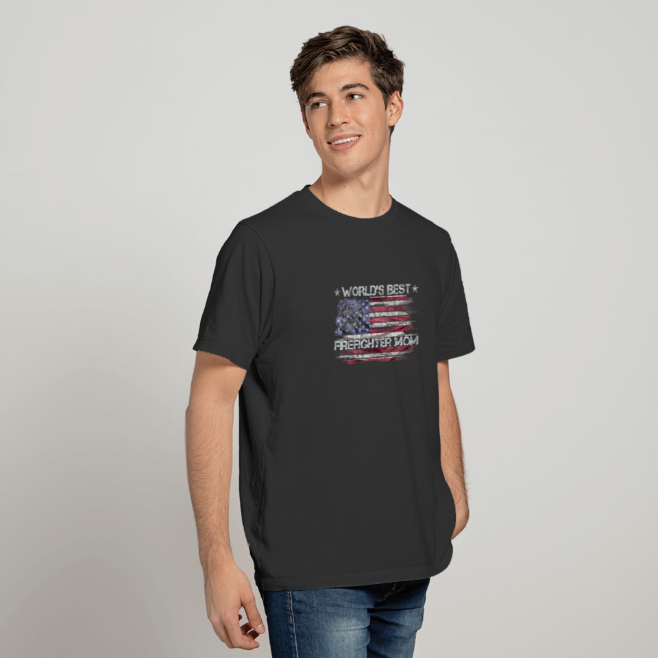 Vintage USA American Flag World's Best Firefighter T-shirt