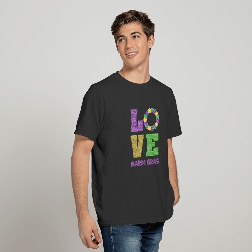 Love Mardi Gras Glitter Party parade T-shirt