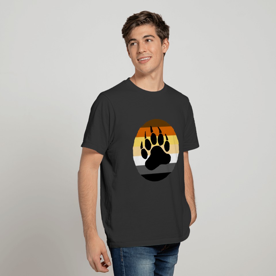 Bear Paw in Bear Pride Circle (large front) T-shirt