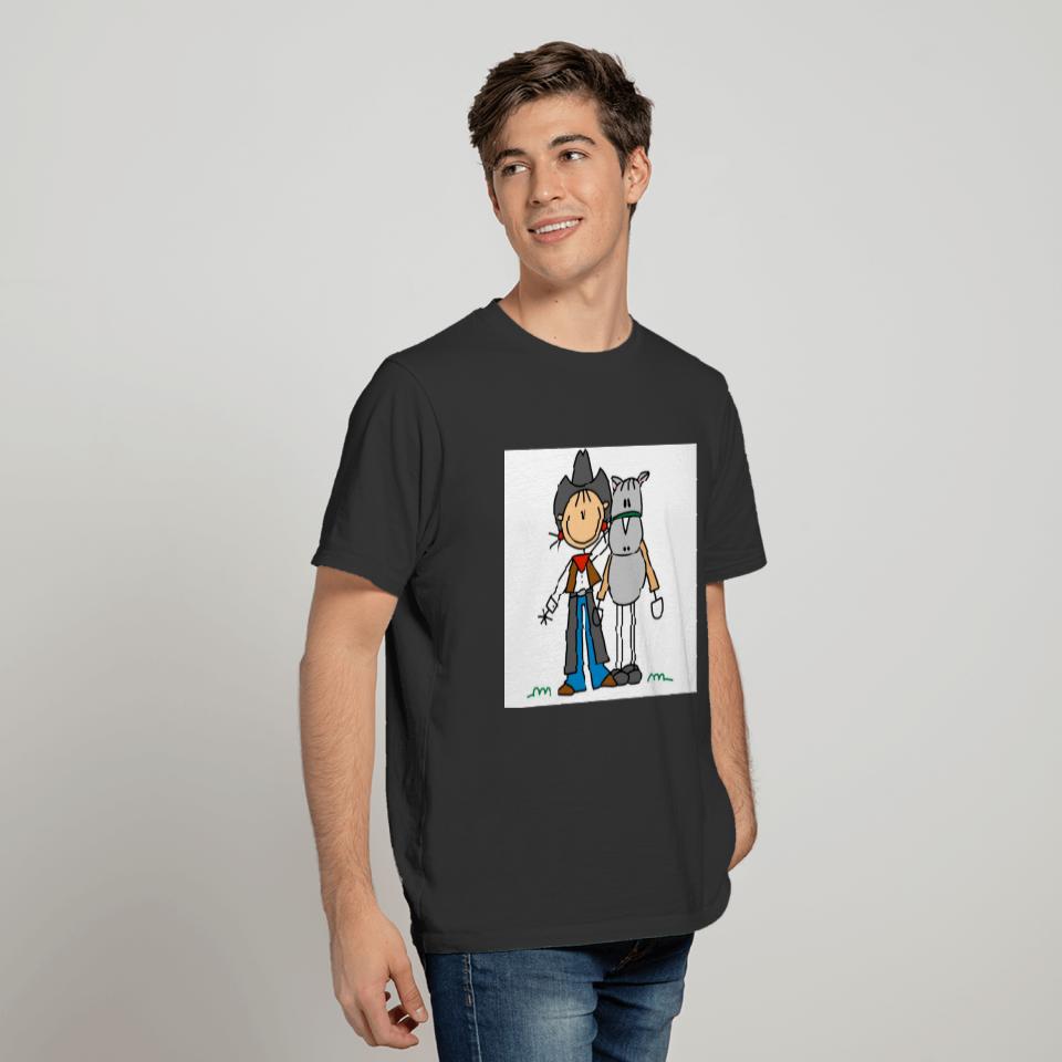Stick Figure Cowgirl with Horse s T-shirt