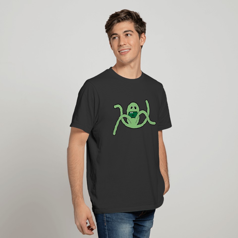 Funny Green Mens Octopus T-shirt