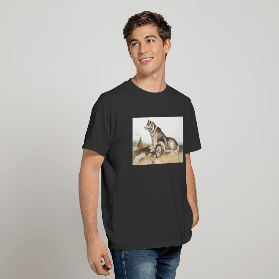Esquimaux Dog (Canis familiaris) Illustration T-shirt