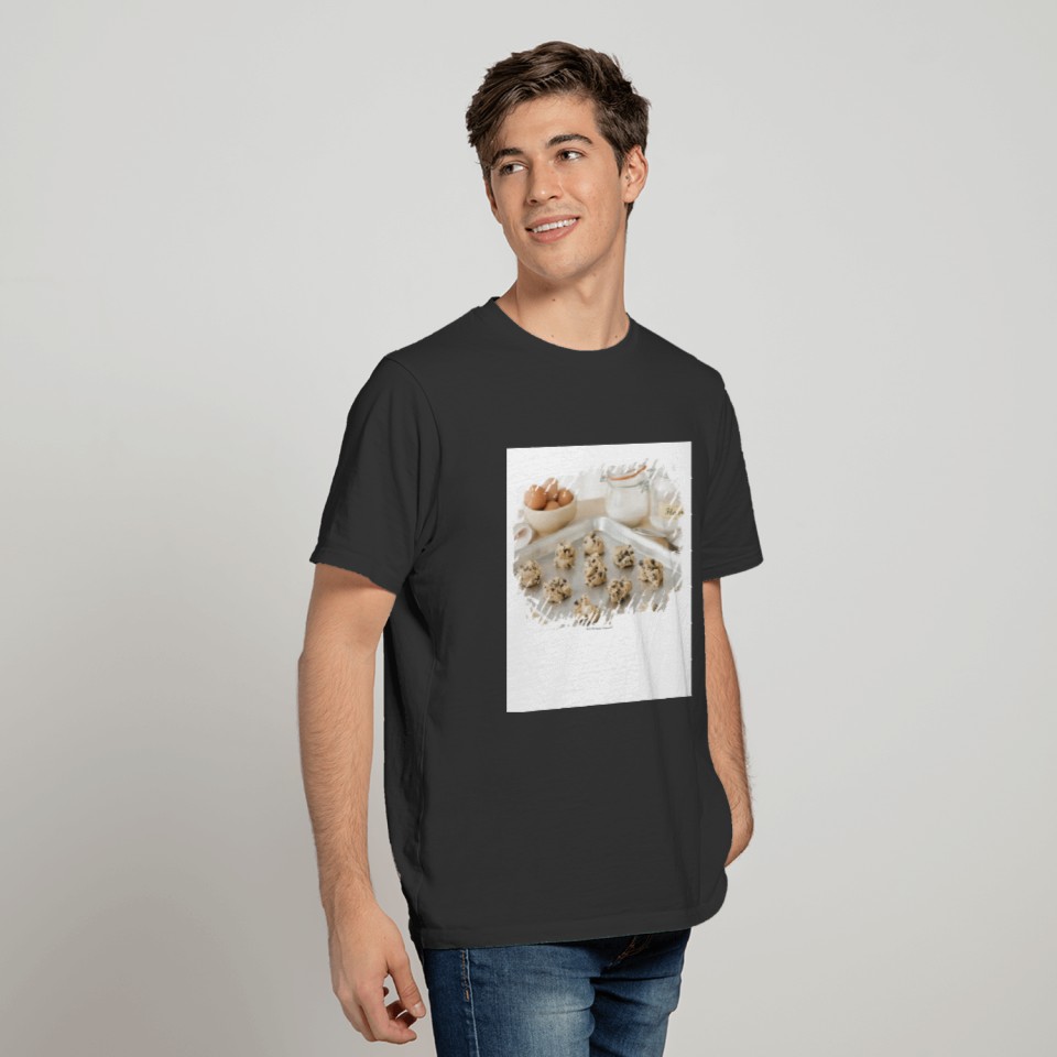 Raw cookies on baking tray T-shirt