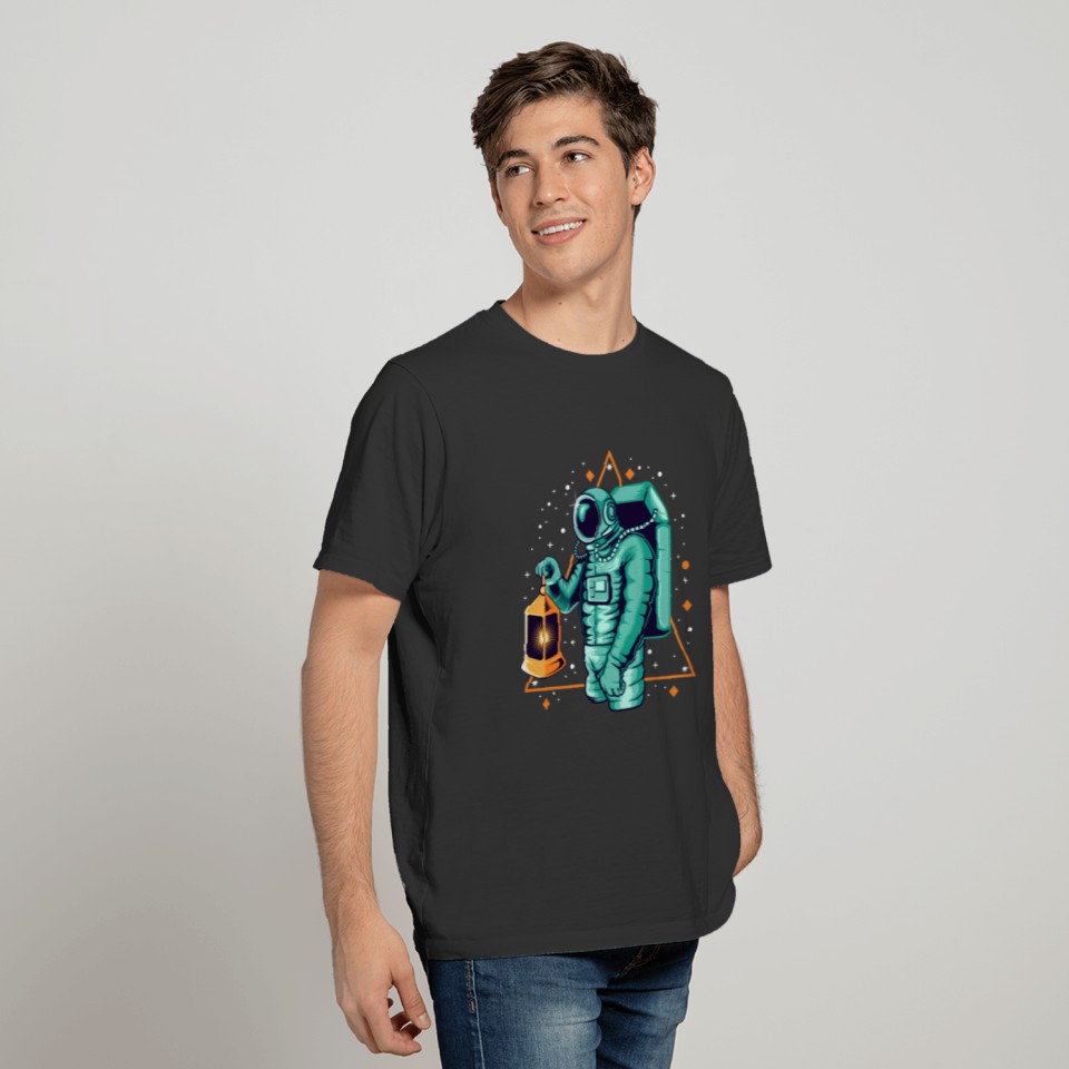 Astronaut Holding A Lantern T-shirt