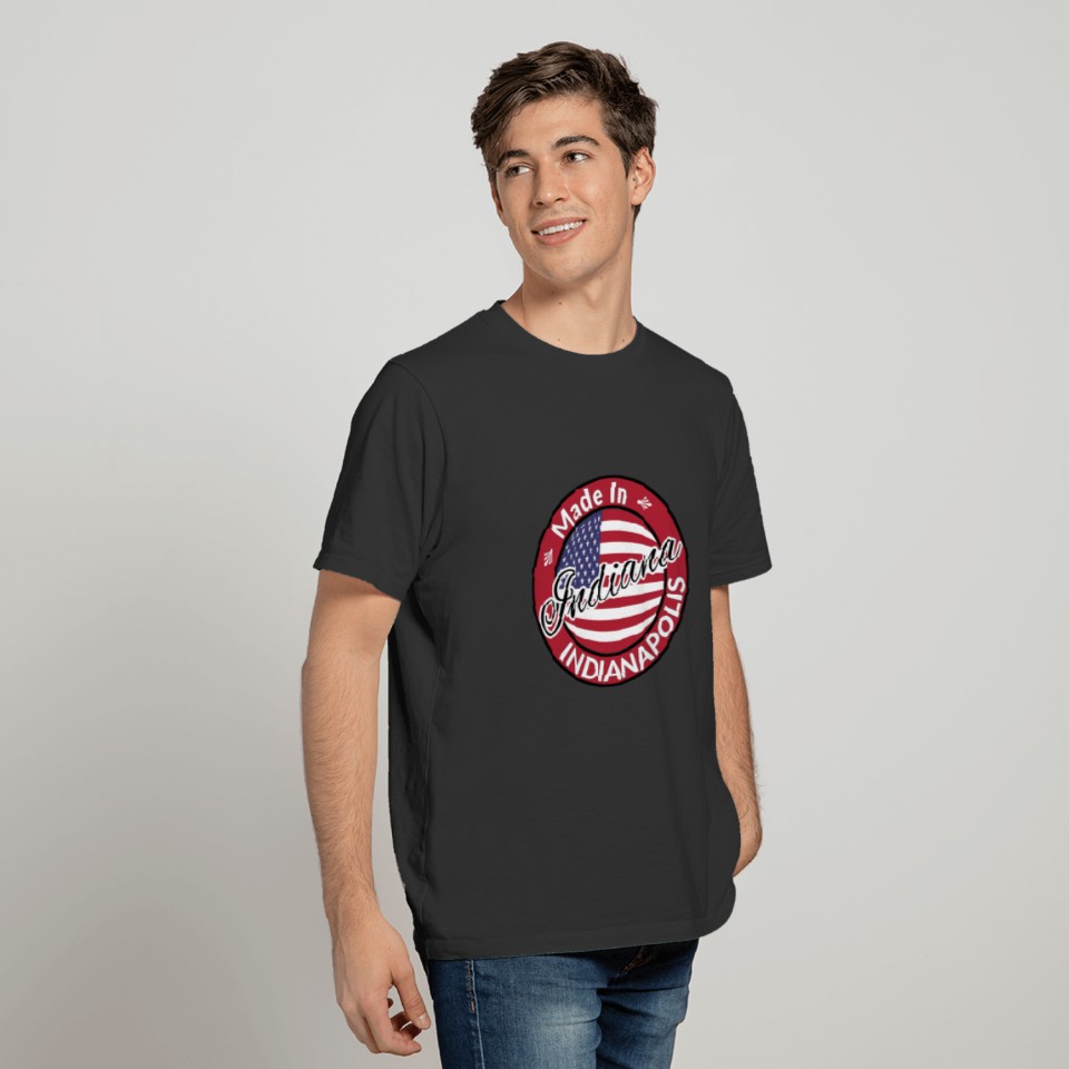 Made in Indianapolis Indiana USA Flag T-shirt
