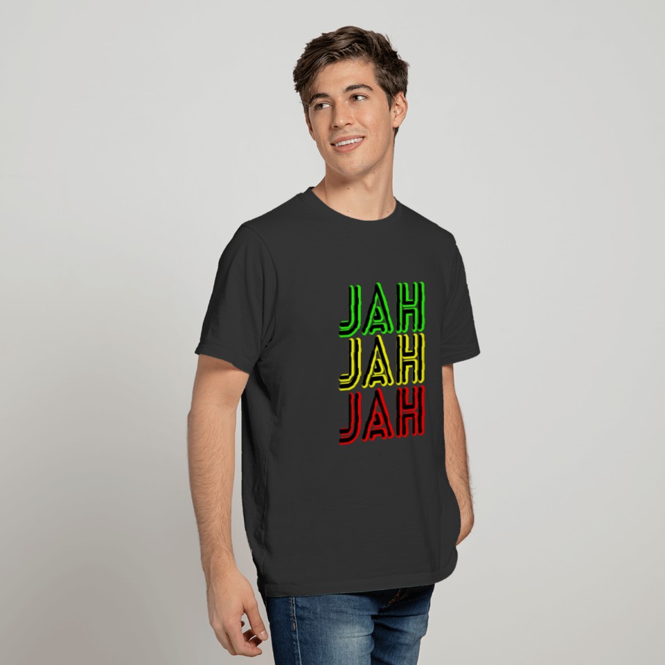 Green Yellow Red Jah Jamaica Rasta T-shirt