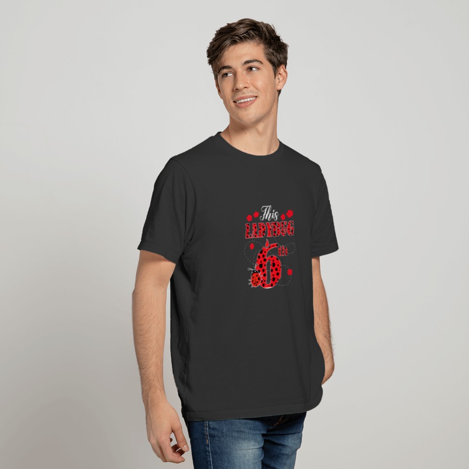 This Ladybug Is 6 Year Old 6Th Birthday Girl Insec T-shirt