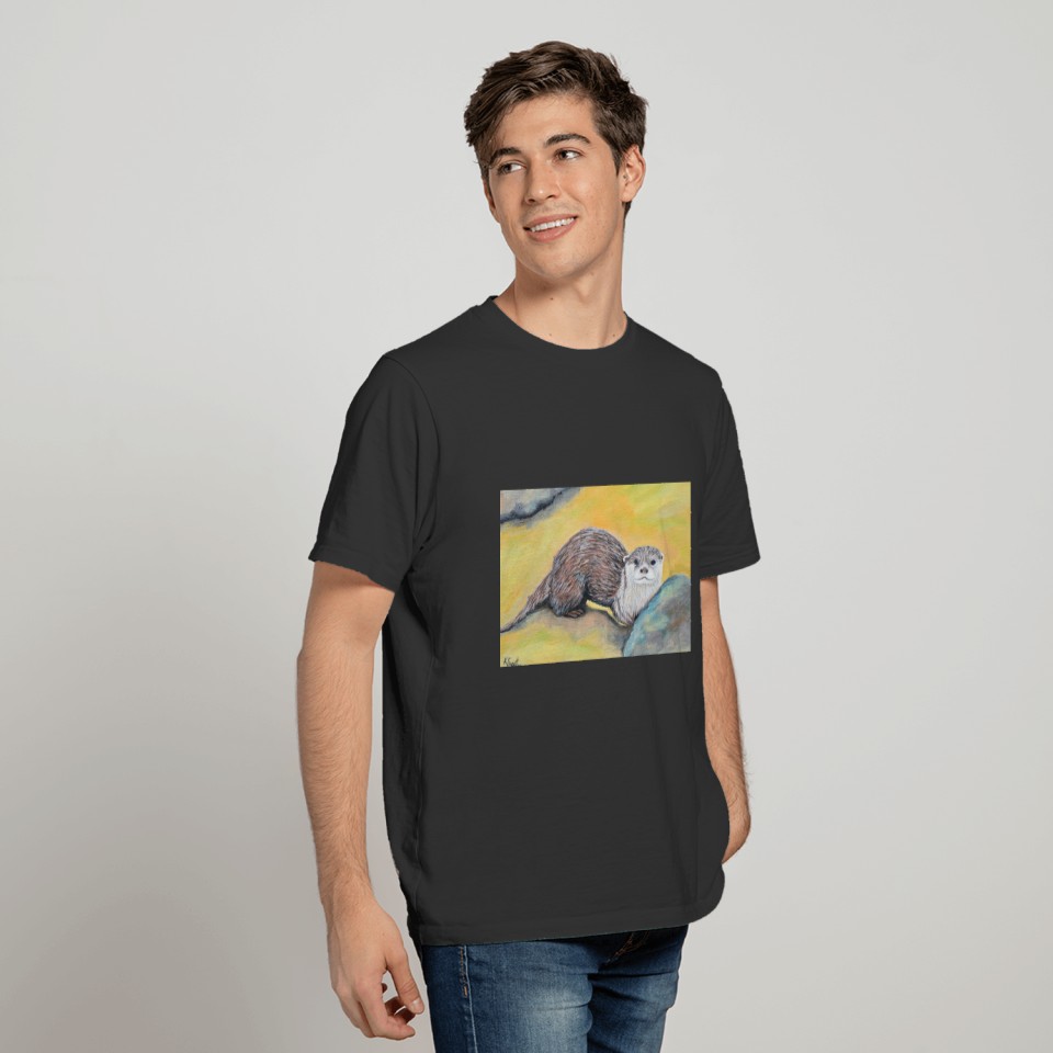 Curious Otter Painting T-shirt