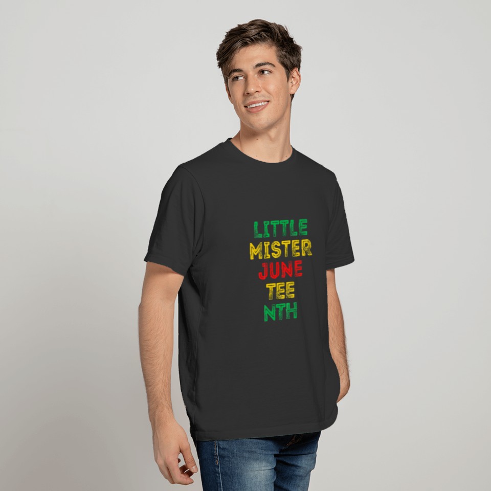Kids Little Mister Junenth Kids Black Boy T-shirt