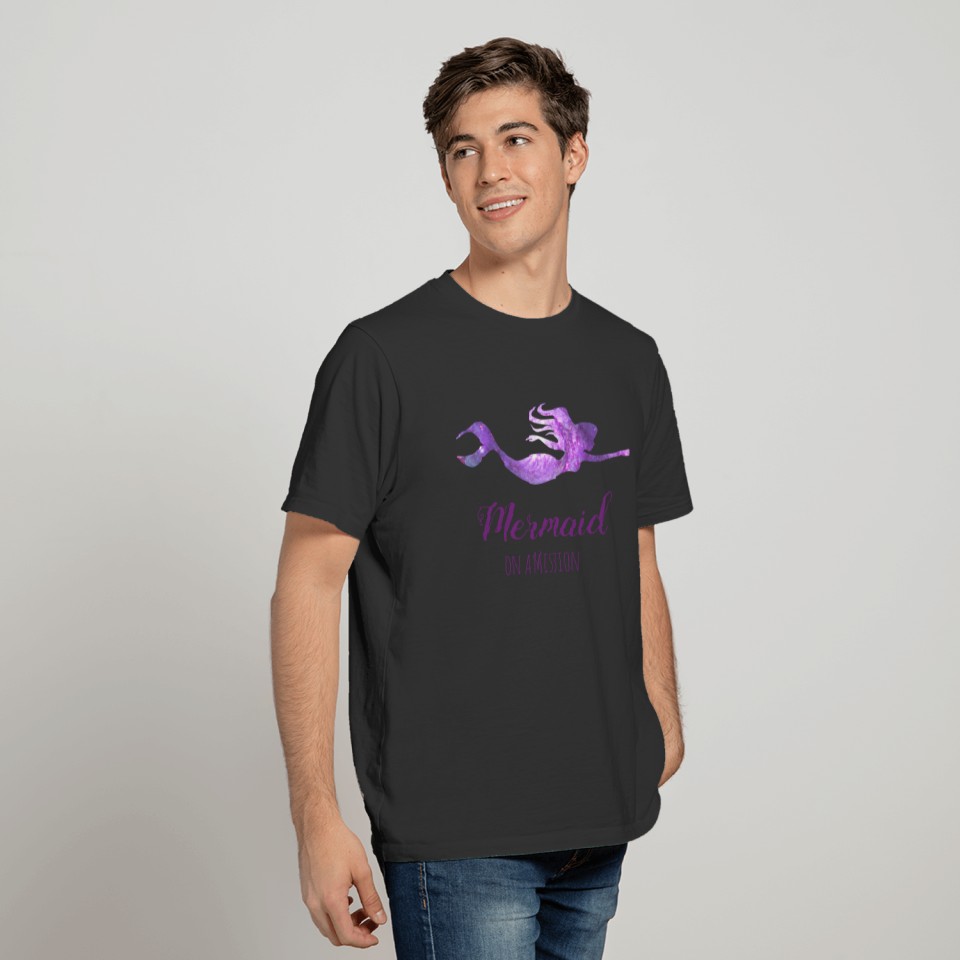 Trendy Purple Superhero Mermaid on a Mission T-shirt