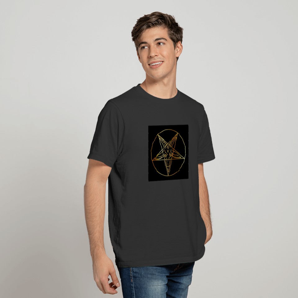 Golden sigil of Baphomet T-shirt