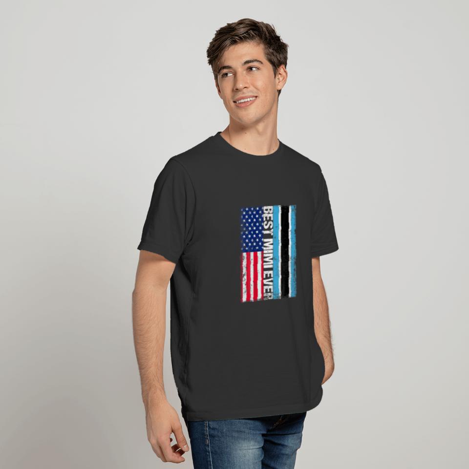 American Flag Botswana Flag Best Mimi Ever Family T-shirt