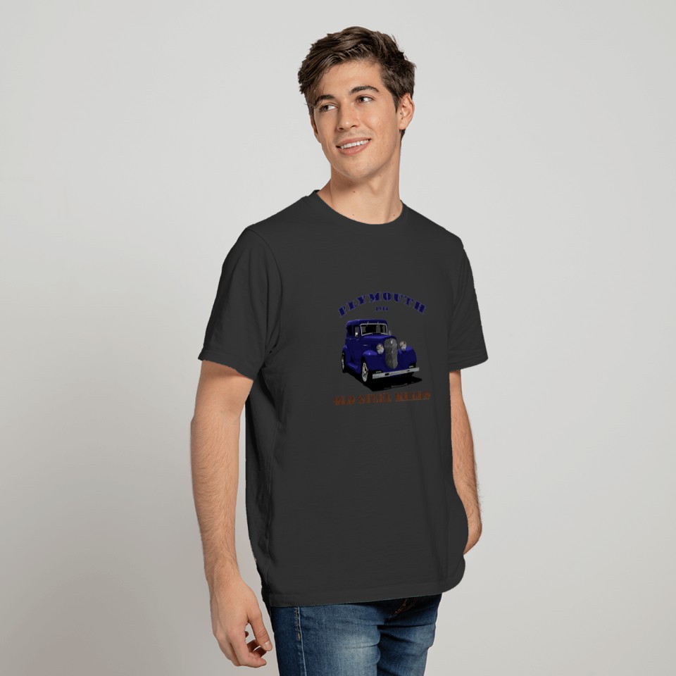 1934 Plymouth. Chrysler. Mopar. Blue Hotrod 34. T-shirt