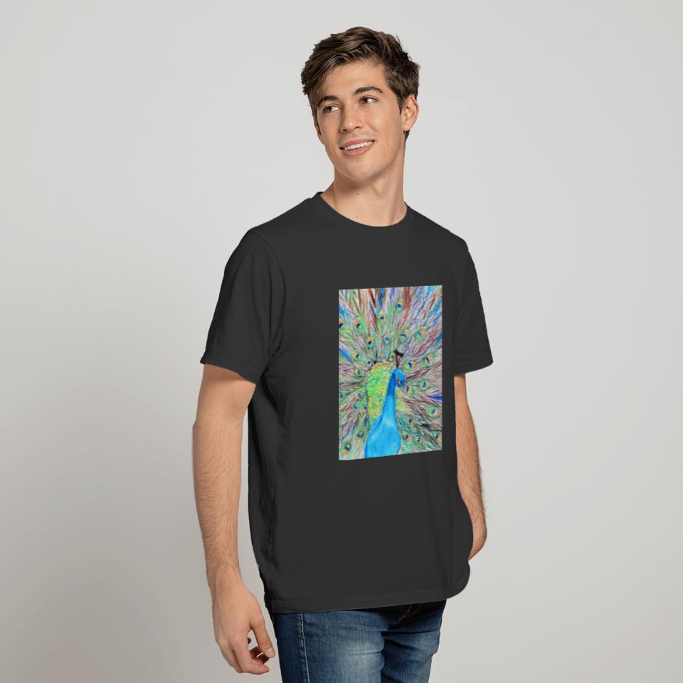 Watercolour Peacock Painting T-shirt