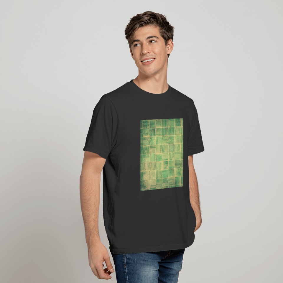 abstract green tile T-shirt