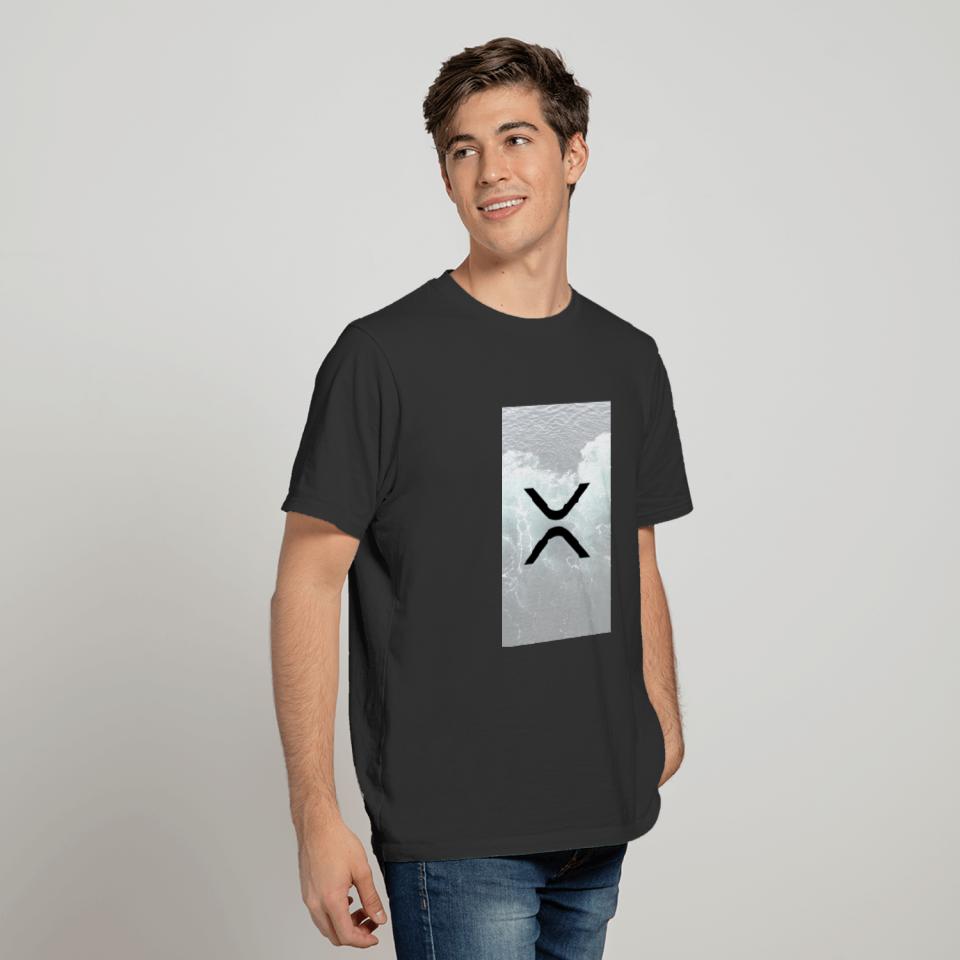 xrp, ripple, white water logo t T-shirt