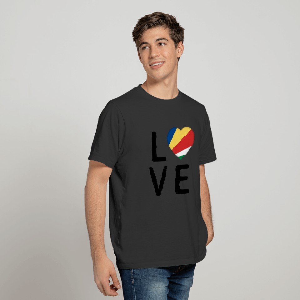 Love - Seychelles Flag T-shirt