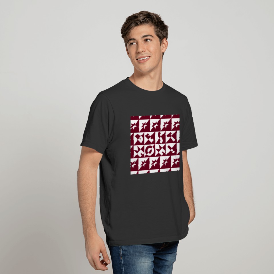 Best Mom Red and White Pattern with Stars T-shirt
