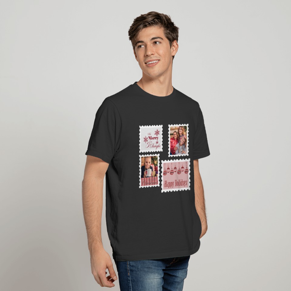 Christmas Postage Stamps 2 Photo Cute Quirky T-shirt