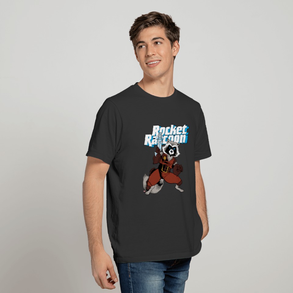 Classic Rocket Raccoon Character Art T-shirt