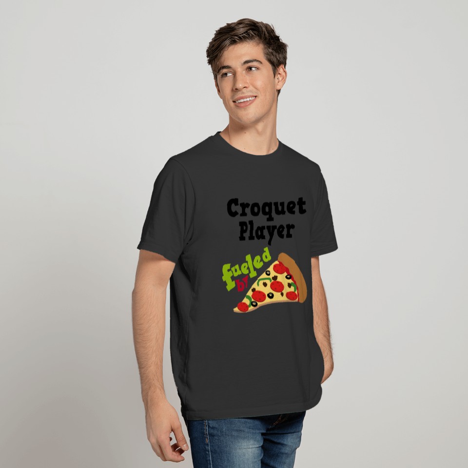Croquet Player (Funny) Pizza T T-shirt