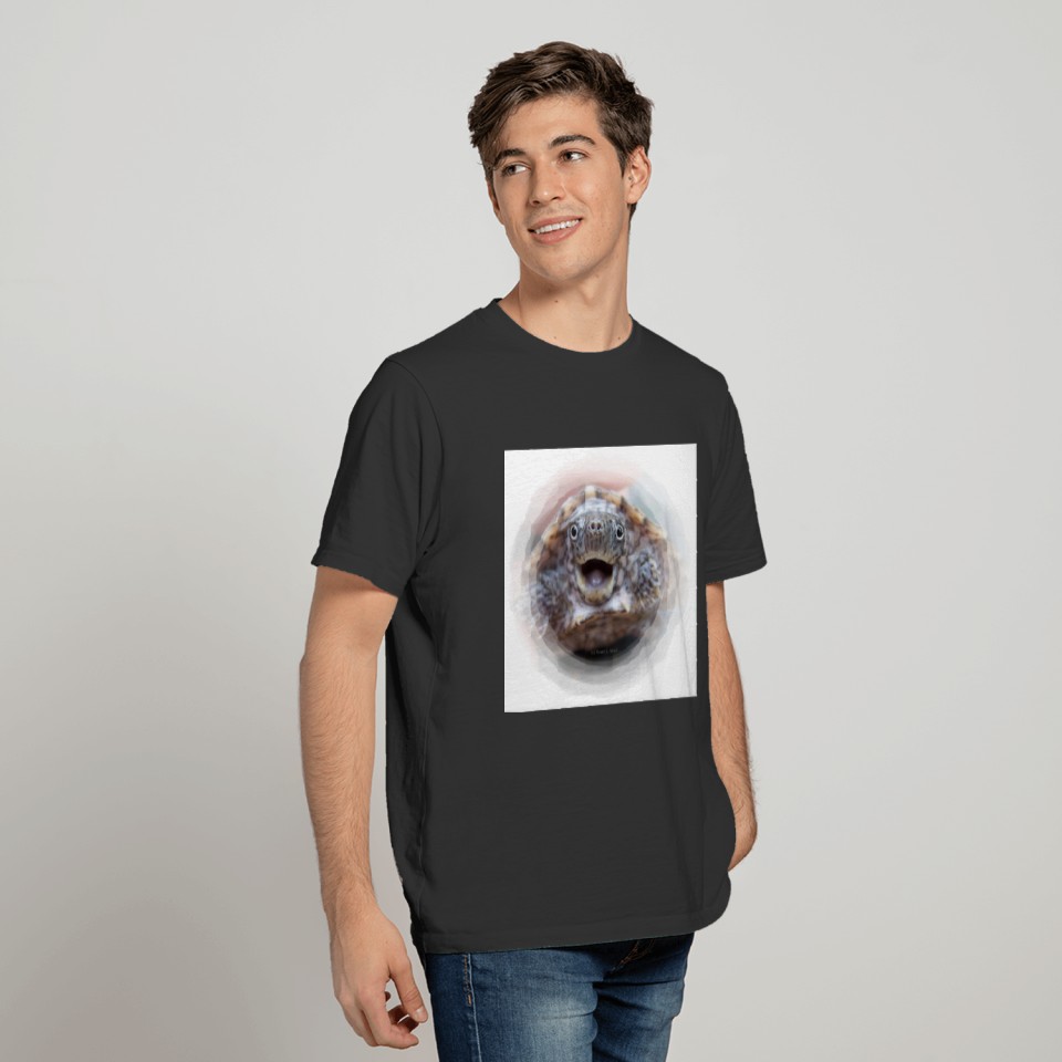 Turtle mouth open round frame Mad Musk turtle T-shirt