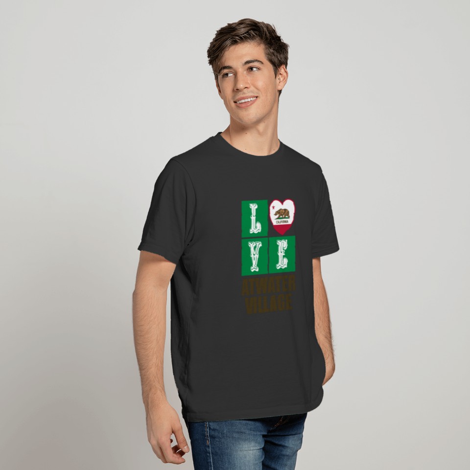 California State Flag Heart Love Atwater Village T-shirt