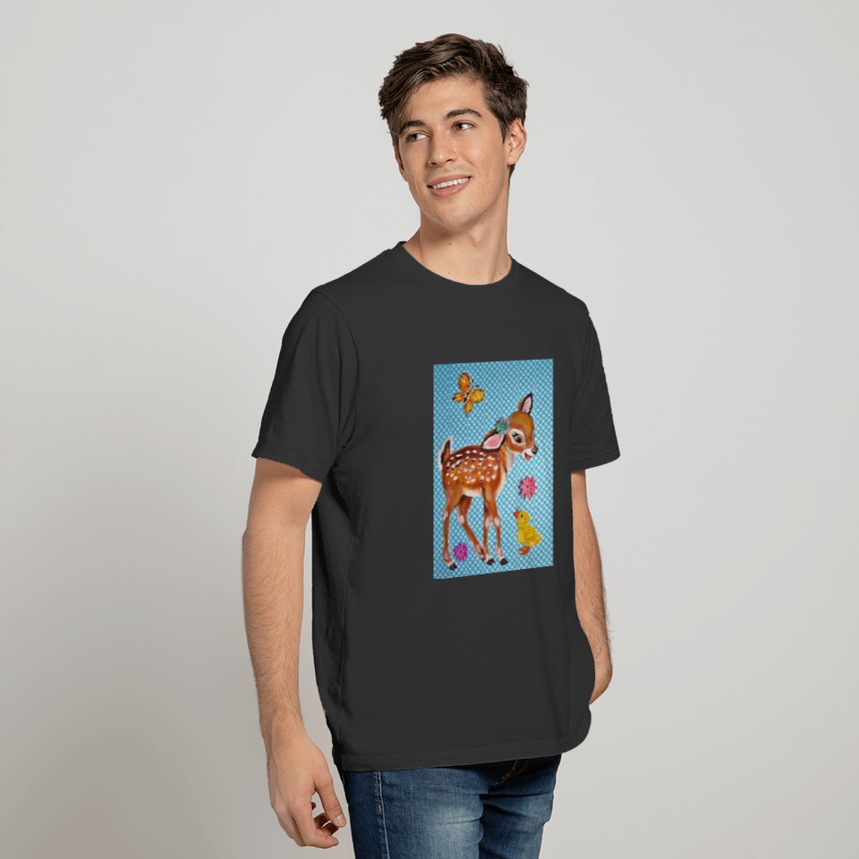 Deer Fawn & Duckling Original Art Kids' T T-shirt