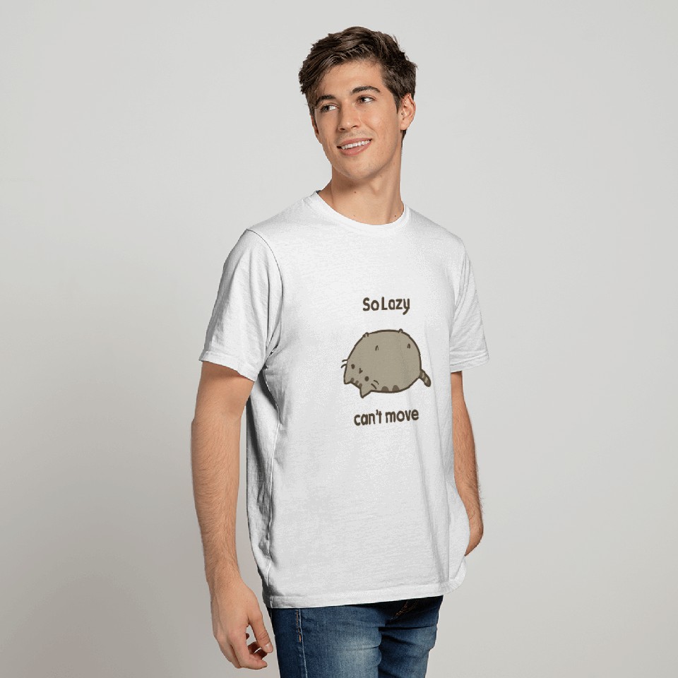 Pusheen The Cat So Lazy T-Shirt Grey Licensed