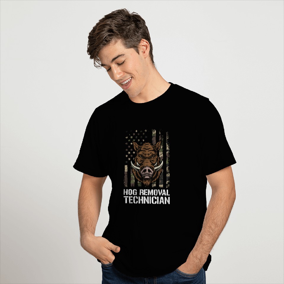 Hog Hunting American Flag, boar hunting T-shirt
