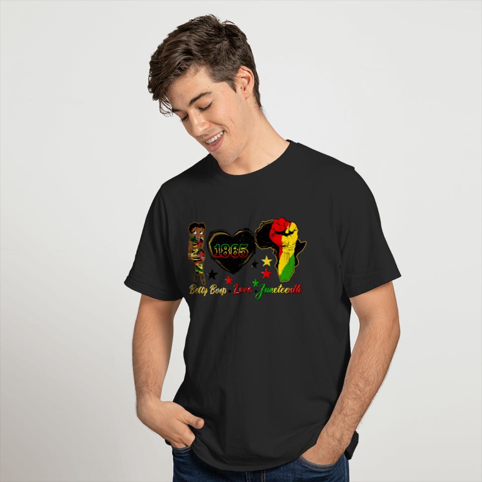 Betty Boop Love Juneteenth T-Shirt Cool Gift, betty-boop Tees T-Shirts