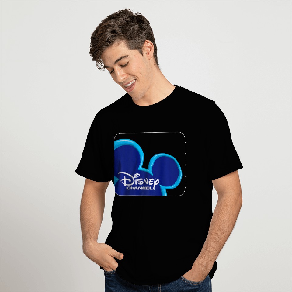 Disney Channel  Mickey Mouse Blue Retro 2000s Logo Premium T-Shirts