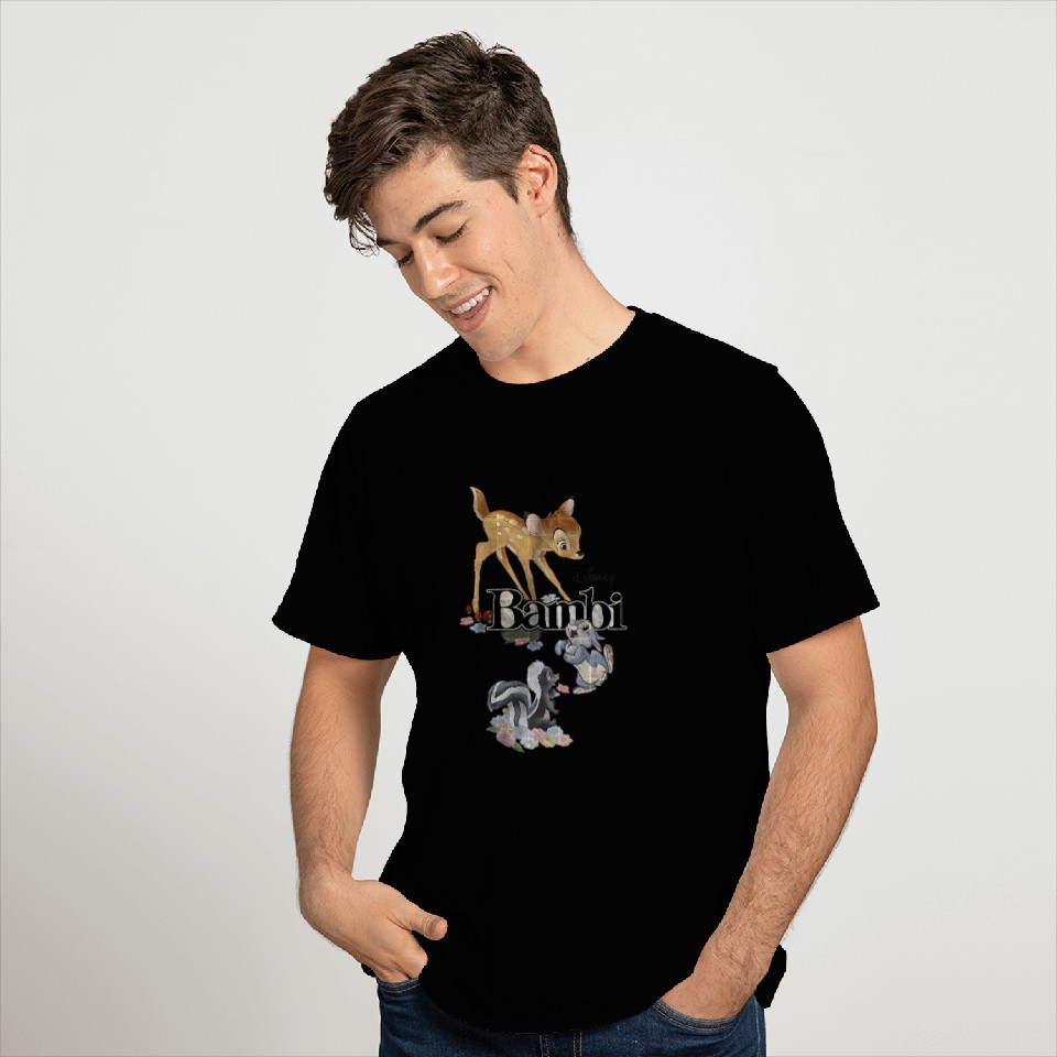 Disney Bambi Classic Group Shot Title Logo T-Shirts