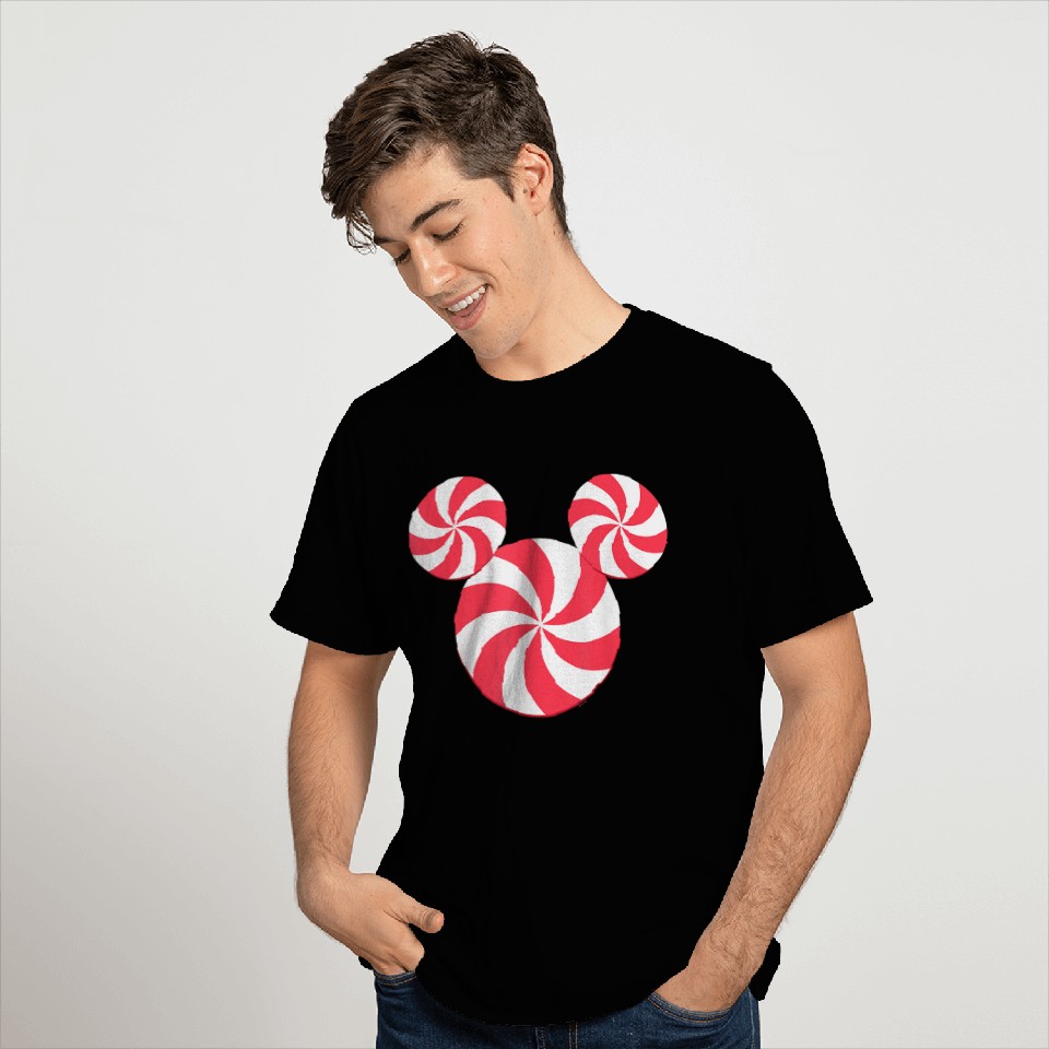 Disneyss New Mickey Icon Christmas Peppermint Candy Holiday T-Shirts