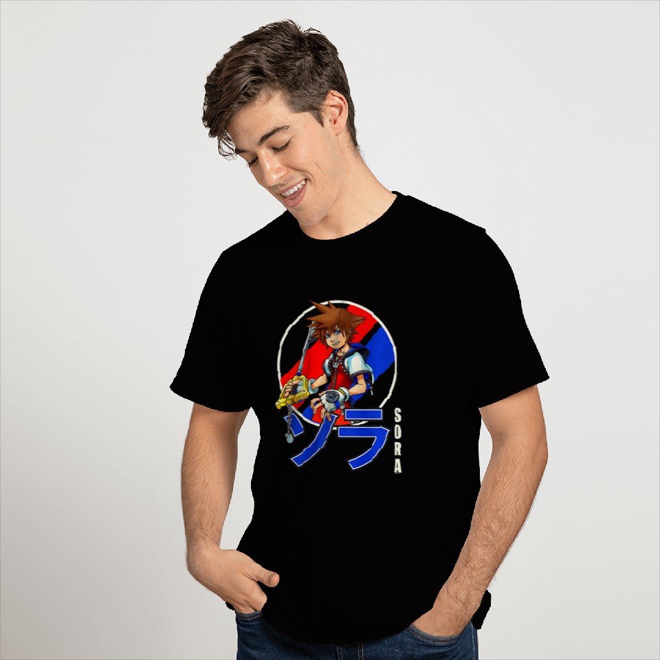 Disney Kingdom Hearts Sora Classic Color Anime Circle Shot Premium T-Shirts