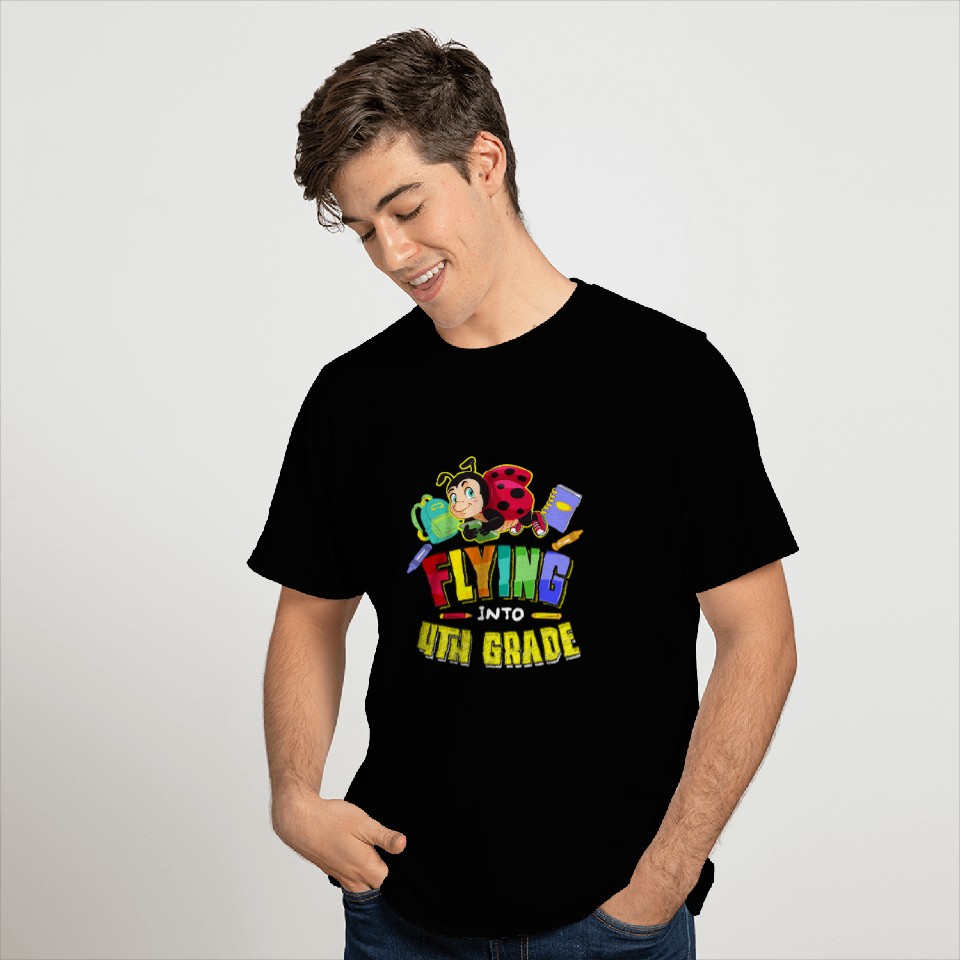 Flying Into 4th Grade Ladybug Back To School First Day Cute T-Shirts