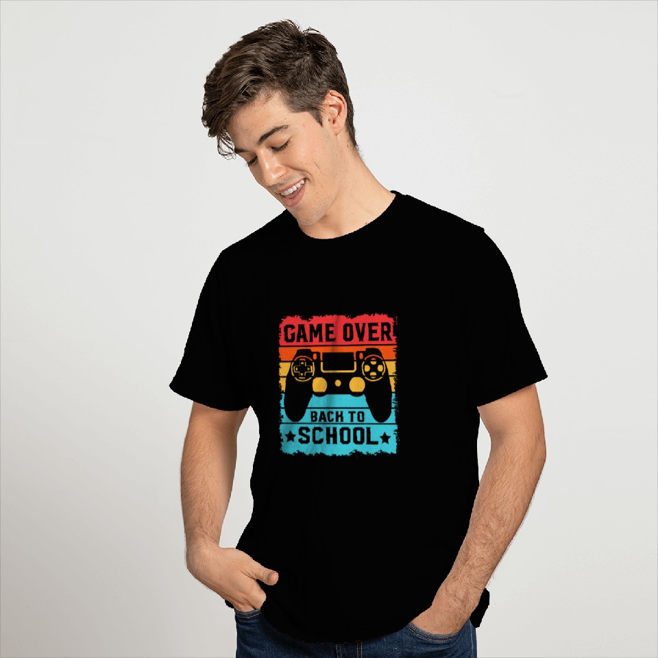 game over back to school for boys Teacher Student Controller 1 T-Shirts